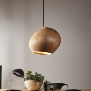 Modern Curved Wood Pendant Light