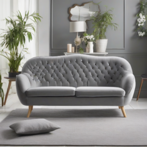 Salma Scalloped Back 3 Seater Grey: A Detailed Product Description