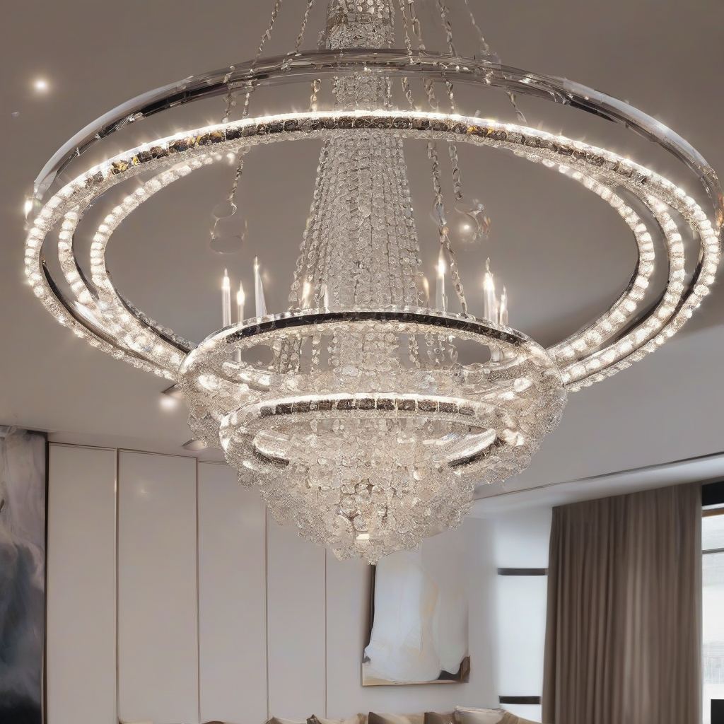 Noxarte 3 Rings Crystal Chandelier: A Majestic Statement Piece